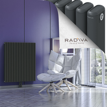Kotto Aluminium Radiator 1000x851 Dark Anthracite Bottom Middle 50mm
