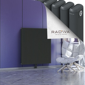 Kotto Aluminium Radiator 1200x1121 Dark Anthracite Bottom Middle 50mm