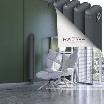 Kotto Aluminium Radiator 1200x131 Anthracite Bottom Right 50mm