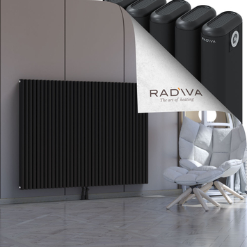 Kotto Aluminium Radiator 1200x1616 Black Bottom Middle 50mm
