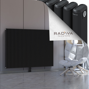 Kotto Aluminium Radiator 1200x1661 Black Bottom Middle 50mm