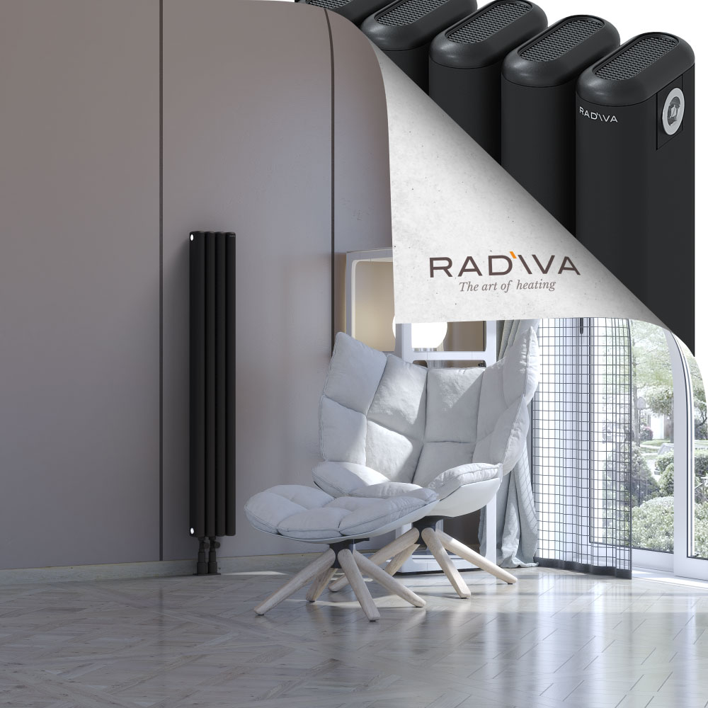 Kotto Aluminium Radiator 1200x176 Black - 3
