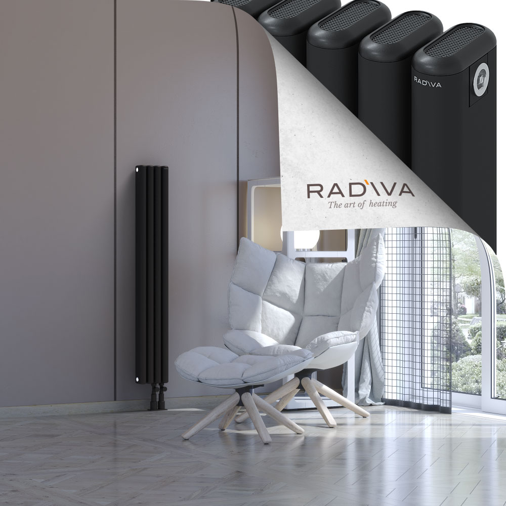 Kotto Aluminium Radiator 1200x176 Black - 4