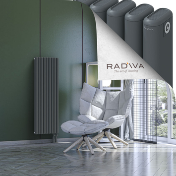Kotto Aluminium Radiator 1200x401 Anthracite Bottom Right 50mm
