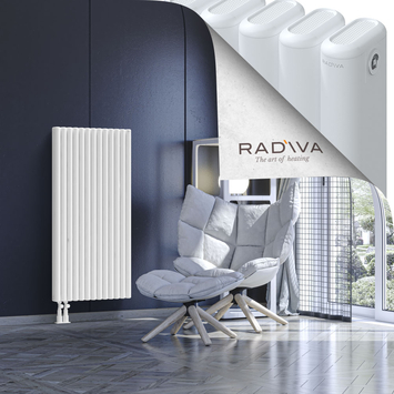 Kotto Aluminium Radiator 1200x581 White Bottom Left 50mm