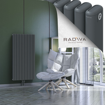 Kotto Aluminium Radiator 1200x626 Anthracite Bottom Middle 50mm