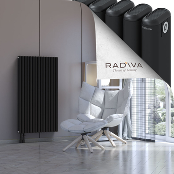 Kotto Aluminium Radiator 1200x671 Black Bottom Left 50mm