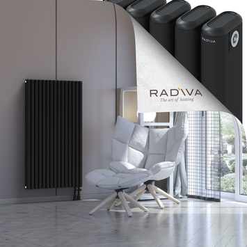 Kotto Aluminium Radiator 1200x671 Black Bottom Right 50mm