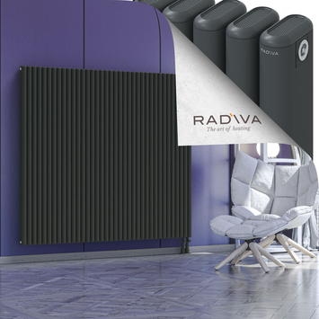 Kotto Aluminium Radiator 1500x1661 Dark Anthracite Bottom Right 50mm