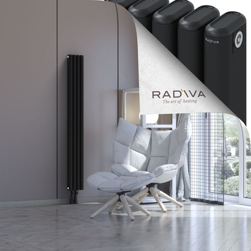 Kotto Aluminium Radiator 1500x176 Black Bottom Left 50mm