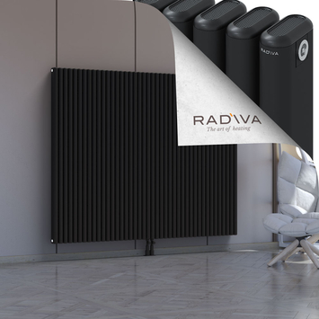 Kotto Aluminium Radiator 1500x1886 Black Bottom Middle 50mm