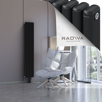 Kotto Aluminium Radiator 1500x266 Black Bottom Middle 50mm