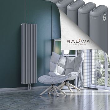 Kotto Aluminium Radiator 1500x401 Grey Bottom Middle 50mm