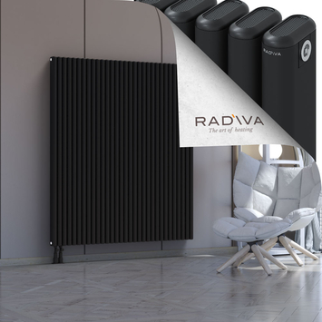 Kotto Aluminium Radiator 1600x1391 Black Bottom Left 50mm