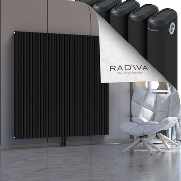 Kotto Aluminium Radiator 1600x1616 Black Bottom Middle 50mm