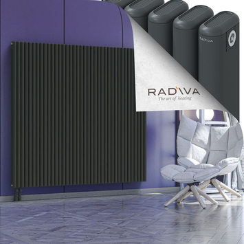 Kotto Aluminium Radiator 1600x1706 Dark Anthracite Bottom Left 50mm
