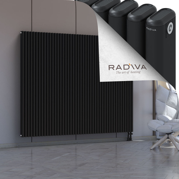 Kotto Aluminium Radiator 1600x2021 Black Bottom Right 50mm