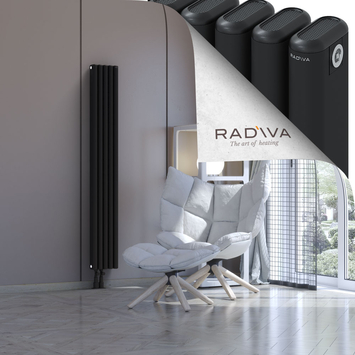 Kotto Aluminium Radiator 1600x221 Black Bottom Left 50mm