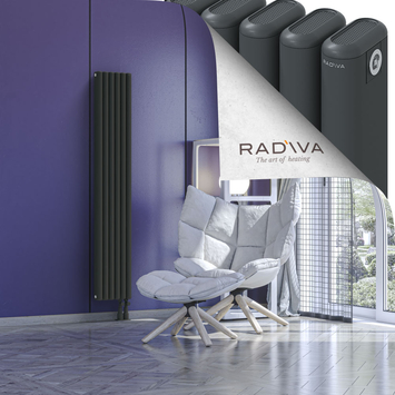Kotto Aluminium Radiator 1600x266 Dark Anthracite Bottom Right 50mm