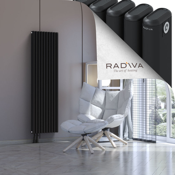 Kotto Aluminium Radiator 1600x446 Black Bottom Left 50mm