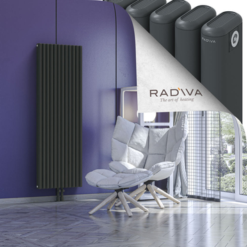 Kotto Aluminium Radiator 1600x536 Dark Anthracite Bottom Middle 50mm