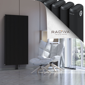 Kotto Aluminium Radiator 1600x806 Black Bottom Middle 50mm