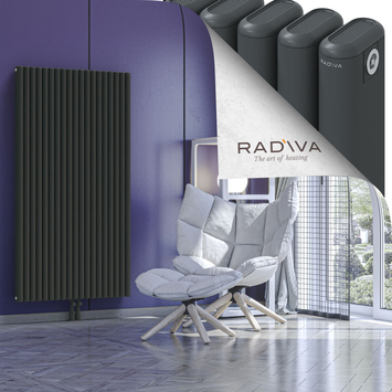 Kotto Aluminium Radiator 1600x851 Dark Anthracite Bottom Middle 50mm
