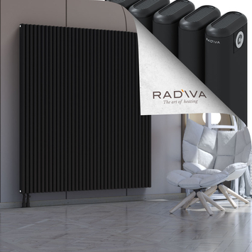 Kotto Aluminium Radiator 1800x1616 Black Bottom Left 50mm