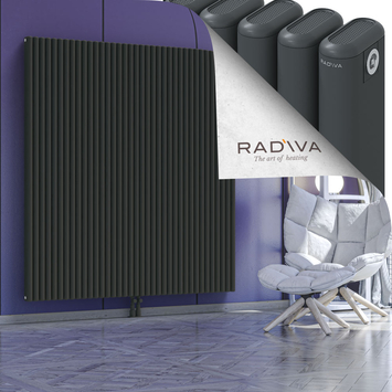 Kotto Aluminium Radiator 1800x1661 Dark Anthracite Bottom Middle 50mm