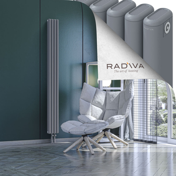 Kotto Aluminium Radiator 1800x176 Grey Bottom Middle 50mm