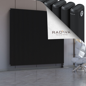 Kotto Aluminium Radiator 1800x2021 Black Bottom Right 50mm