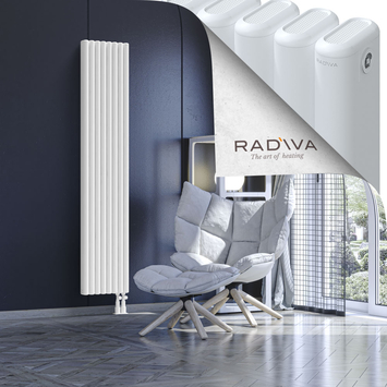 Kotto Aluminium Radiator 1800x356 White Bottom Right 50mm