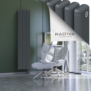 Kotto Aluminium Radiator 1800x401 Anthracite Bottom Right 50mm