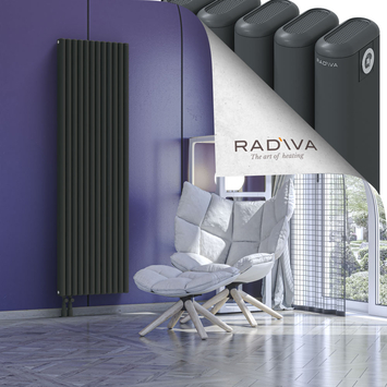 Kotto Aluminium Radiator 1800x536 Dark Anthracite Bottom Left 50mm