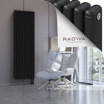 Kotto Aluminium Radiator 1800x581 Black Bottom Right 50mm
