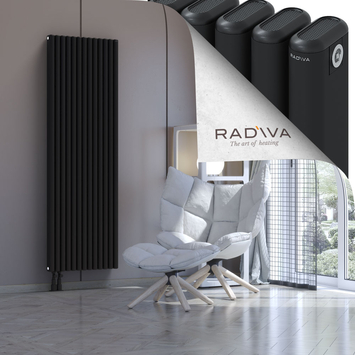 Kotto Aluminium Radiator 1800x581 Black Bottom Left 50mm