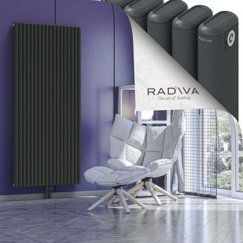 Kotto Aluminium Radiator 1800x806 Dark Anthracite Bottom Middle 50mm