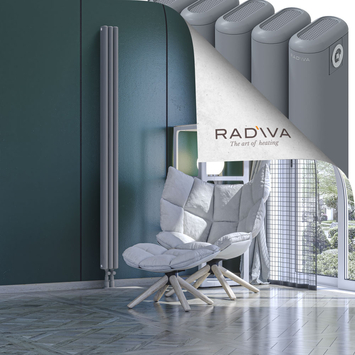 Kotto Aluminium Radiator 1900x131 Grey Bottom Middle 50mm