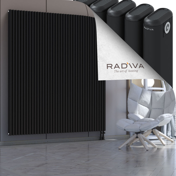 Kotto Aluminium Radiator 1900x1706 Black Bottom Right 50mm