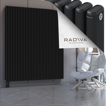 Kotto Aluminium Radiator 1900x1706 Black Bottom Left 50mm