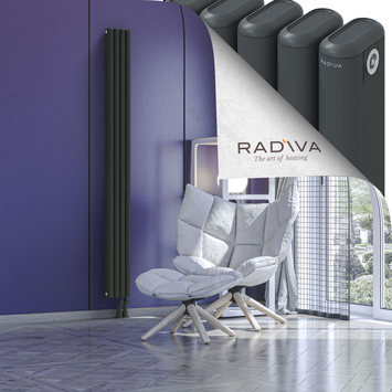 Kotto Aluminium Radiator 1900x176 Dark Anthracite Bottom Right 50mm