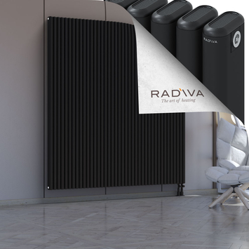 Kotto Aluminium Radiator 1900x1796 Black Bottom Right 50mm