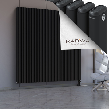 Kotto Aluminium Radiator 1900x1931 Black Bottom Right 50mm