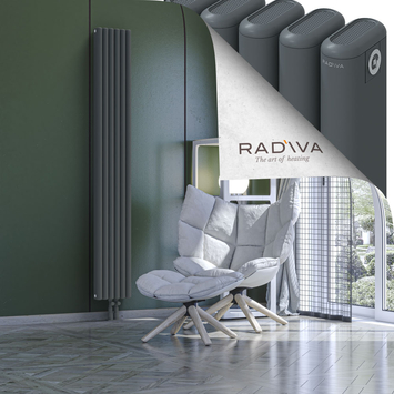 Kotto Aluminium Radiator 1900x266 Anthracite Bottom Middle 50mm