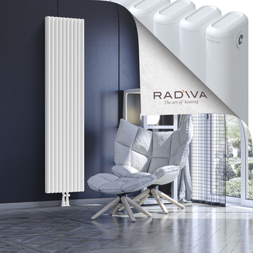 Kotto Aluminium Radiator 1900x446 White Bottom Middle 50mm