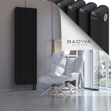 Kotto Aluminium Radiator 1900x581 Black Bottom Right 50mm