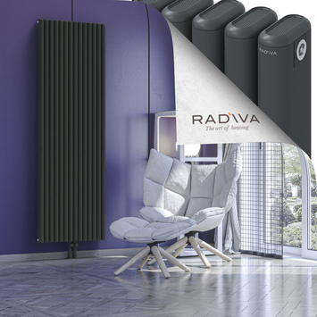 Kotto Aluminium Radiator 1900x626 Dark Anthracite Bottom Middle 50mm