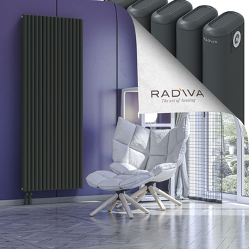 Kotto Aluminium Radiator 1900x716 Dark Anthracite Bottom Left 50mm
