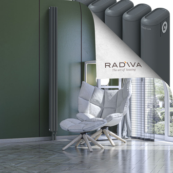 Kotto Aluminium Radiator 2000x131 Anthracite Bottom Right 50mm