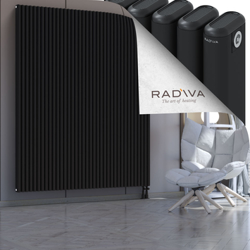 Kotto Aluminium Radiator 2000x1661 Black Bottom Right 50mm
